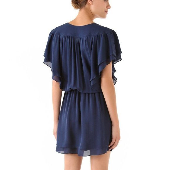 Parker - Flowy Wrap Dress | Navy Blue | XS - Picture 2 of 4